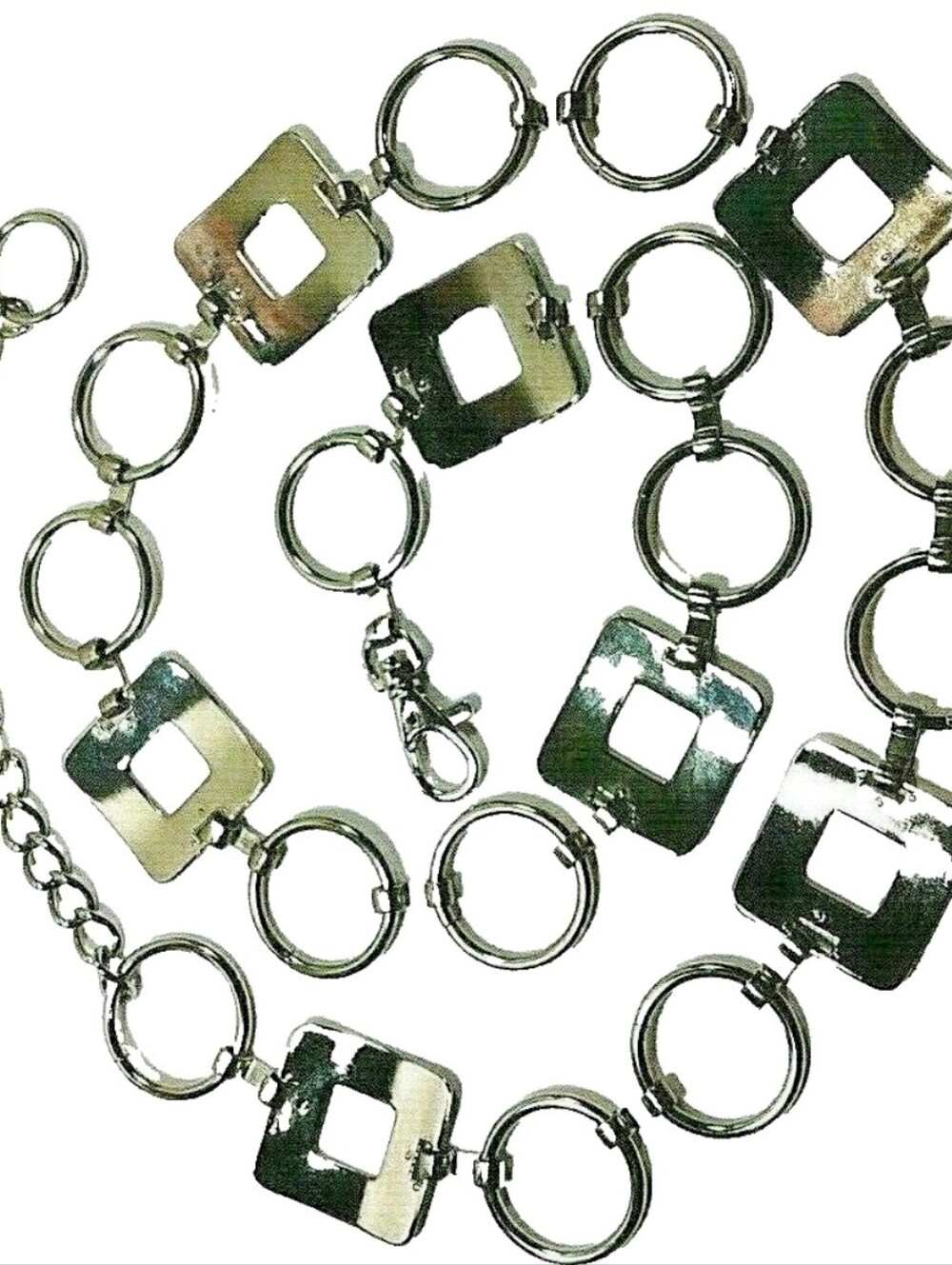 Belly Belt, Geometric Chain Link Silver Tone Women's Size up to 43 in - Picture 4 of 6